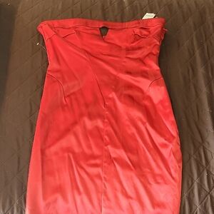 bebe Strapless Red Dress